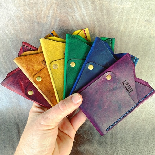 Espacio handmade rainbow leather goods