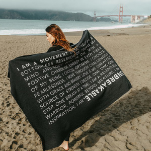 Mind in Motion black beach blanket