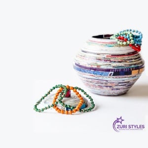 Zuri Styles recycled paper bracelets