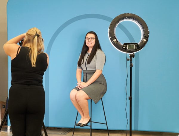 attendee getting a professional head shot at the TX Conference for Women