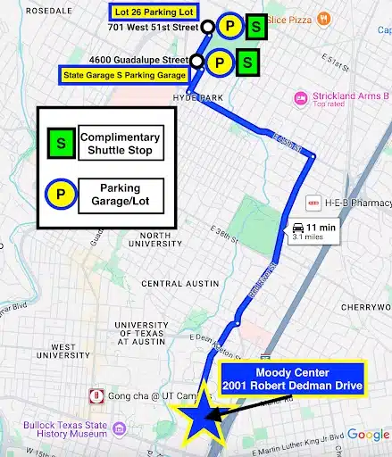 TX CFW northside parking locations map