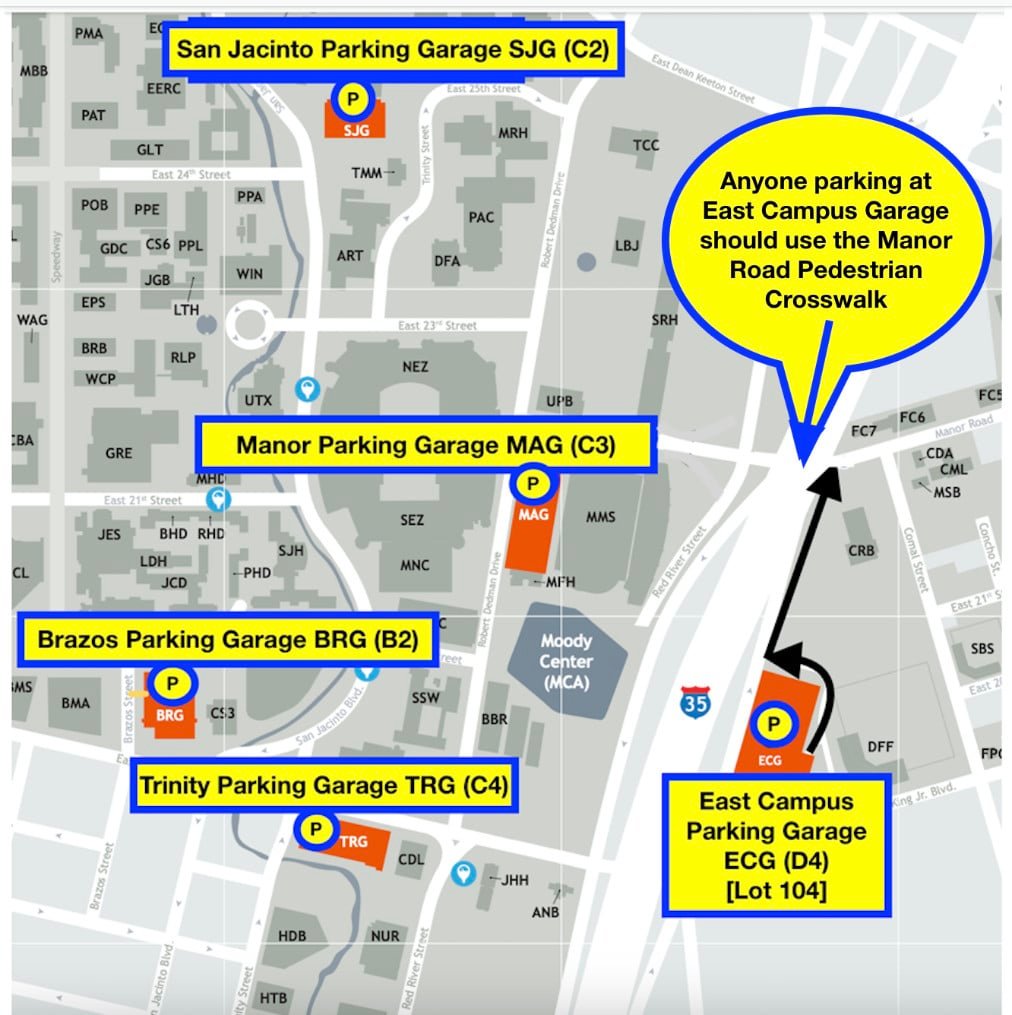 TX CFW parking options map
